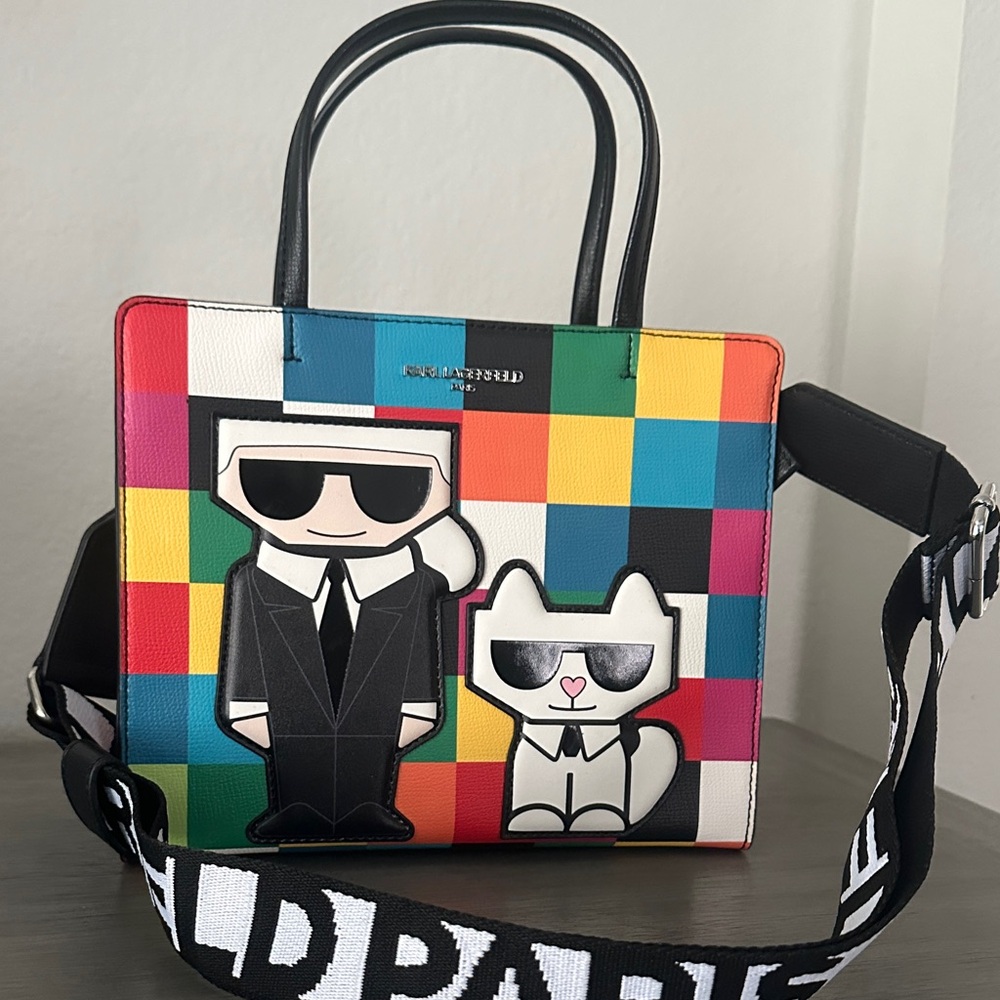 Karl Lagerfeld Multicolor Checkered Handbag